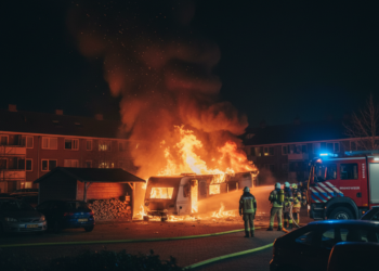 Felle nachtelijke brand verwoest camper en vrachtwagen in Valkenswaard