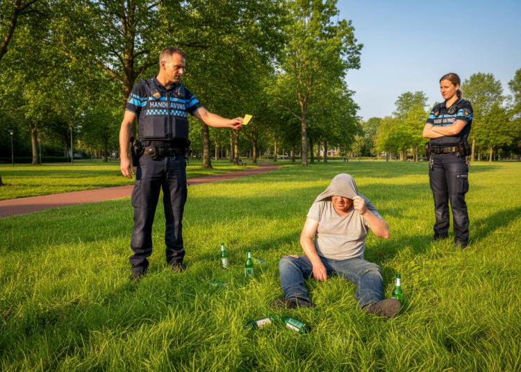 Twee bekeuringen voor naakte en dronken man in stadspark Twee bekeuringen voor naakte en dronken man in stadspark