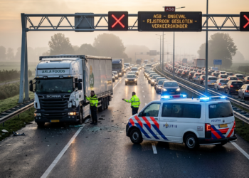 Flinke vertraging na vrachtwagenongeluk op de A58 richting Tilburg