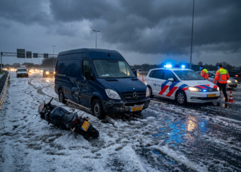 Motorrijder overleden na plotselinge hagelbui op de E34: omrijden geadviseerd